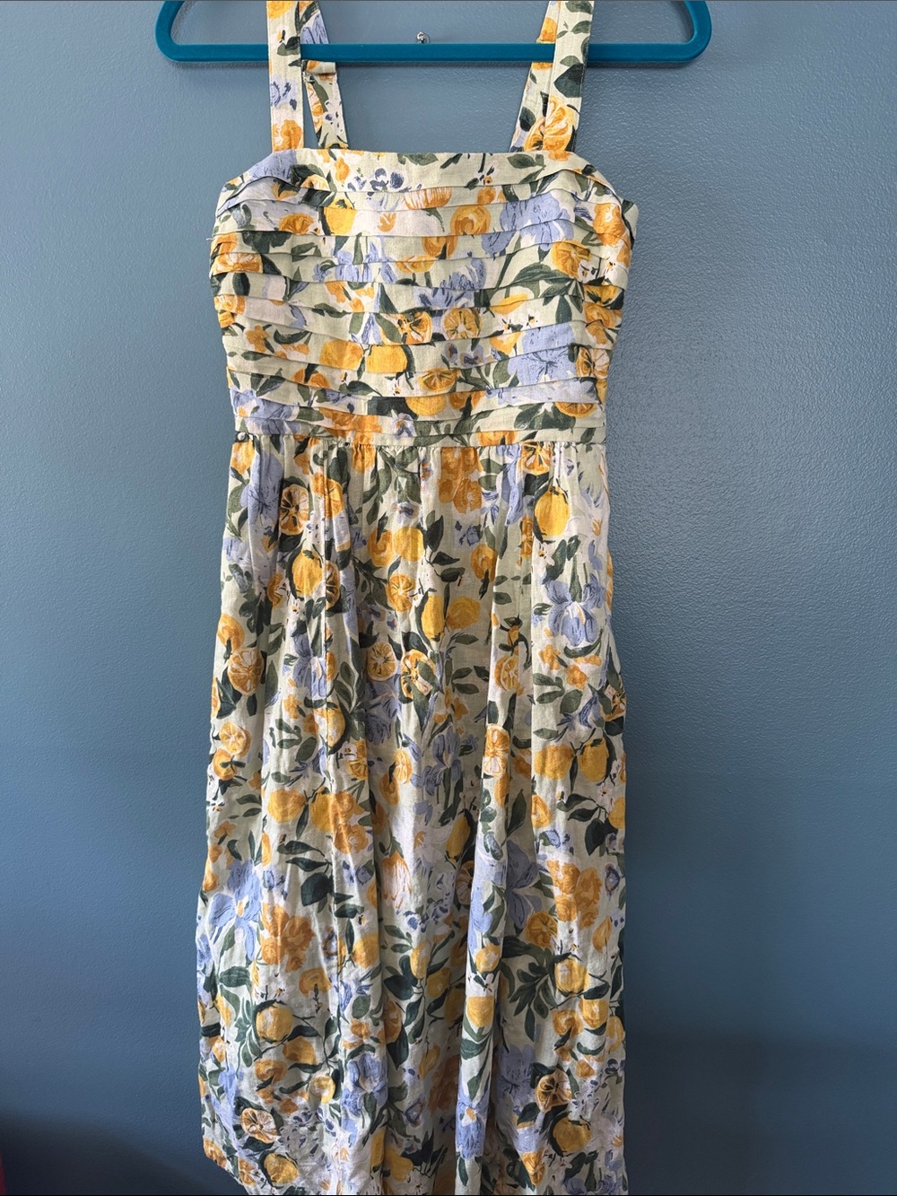 Abercrombie & Fitch Yellow and Light Blue Floral Sundress *linen